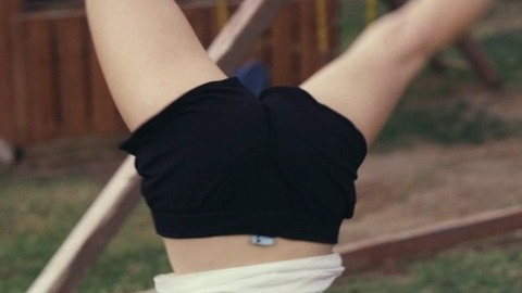 Zoe Levin in Palo Alto (2014) Sexy Black Shorts Cartwheel 749022