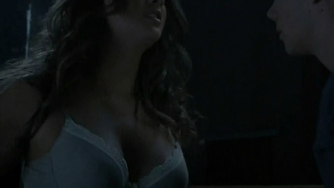 Shelley Hennig in Teen Wolf (2011-2017) Sexy Underwear Brunette Gray Bra 735450