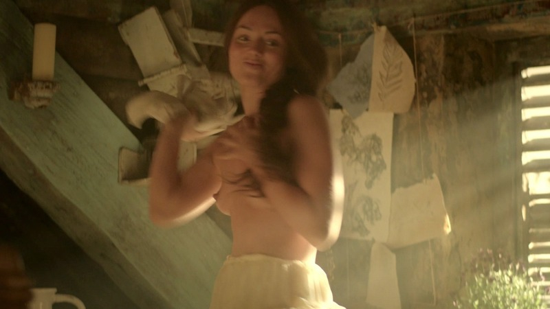 Laura Haddock Nude in Da Vinci's Demons. Breasts, brunette, hair covering breast. 782014