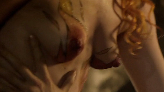 Laura Haddock Nude as Lucrezia Donati. Breasts, nude, painted breasts. 724430