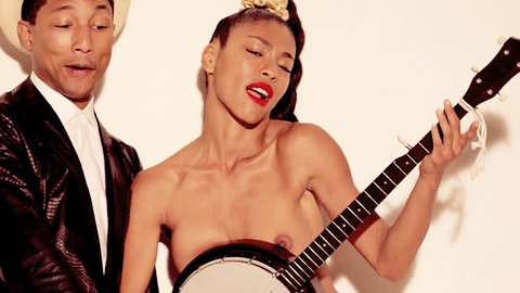 Jessi M'Bengue in Blurred Lines (2013) Breasts Banjo Black 723655