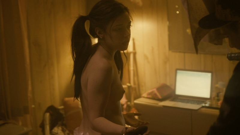 Jackie Austin Nude in Disconnect. Breasts, kneeling on bed, nude. 729244