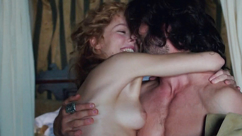 Stéphane Caillard Nude as Charlotte d'Albret. Breasts, bed, couple. 724790