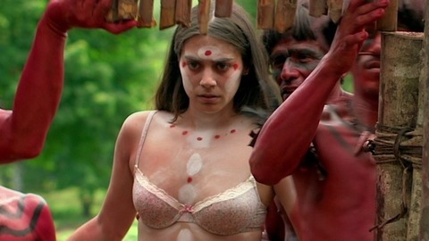 Sexiest Scenes of Justine from The Green Inferno. Underwear, body paint, bra. 780521