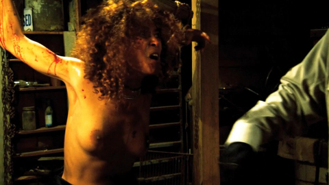 Taryn Maxximillian Dafoe in Exit to Hell (2013) Breasts Big Areolas Black 730039
