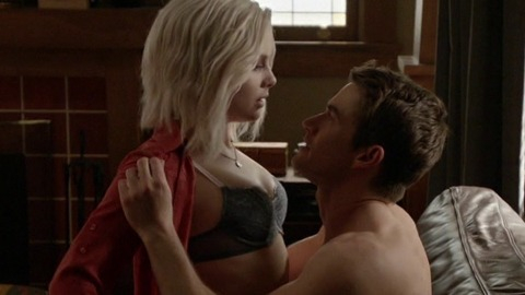 iZombie's Sexiest Scenes with Rose McIver. Underwear, grey bra, necklace. 777402