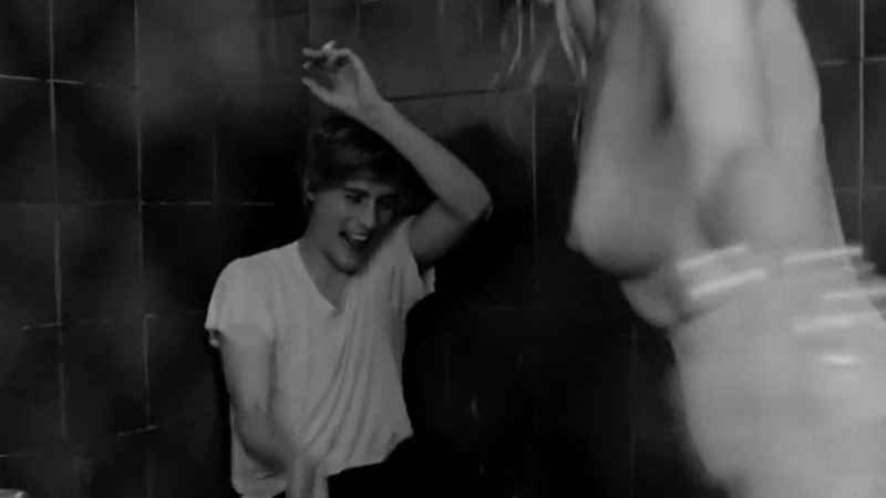 Lottie from Lotus Eaters Naked. Breasts, bathroom, black and white. 730859