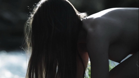 Gerda from The Snow Queen Naked. Breasts, brunette, drinking from river. 731675