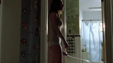 Jana Mashonee in The Dinosaur Experiment (2013) Underwear Doorway Gray Tank Top 743376