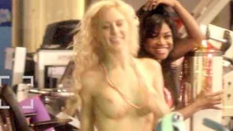 Sara Schneider in Dumbbells (2014) Breasts Being Filmed Blonde 768375