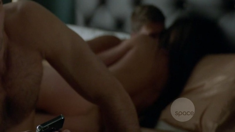 Amber Cull Naked as Woman. Butt, couple in bed, dark hair. 733467