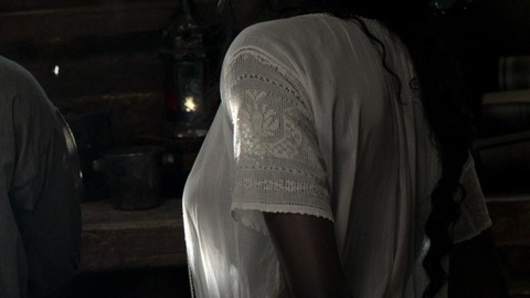 Estella Daniels in Da Vinci's Demons (2013-2015) Sexy Black Breast Through Shirt 758655