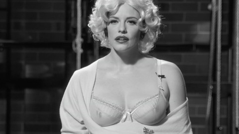 Katherine Hicks in Black & White & Sex (2012) Sexy Underwear Black And White Blonde Wig 771030