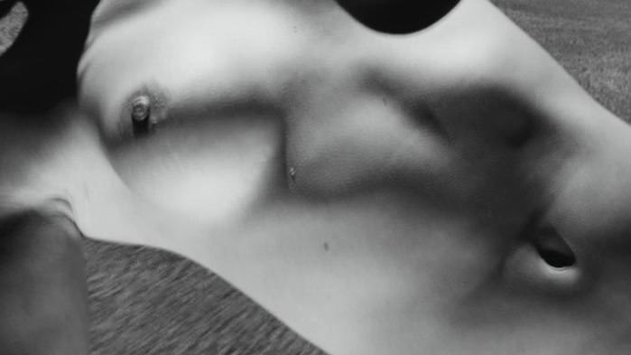 Zan Naar Naked in Escape From Tomorrow. Breasts, Underwear, black and white, laying down. 739225