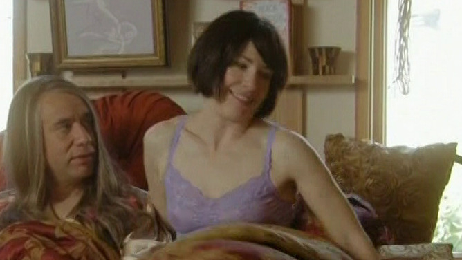 Hottest Carrie Brownstein Scene in Portlandia. Underwear, SFW, breakfast in bead. 783776