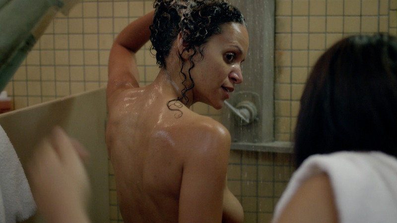 Sexiest Scenes of Showering Latina from Orange Is the New Black. Sexy, curly hair, shampoo. 791969