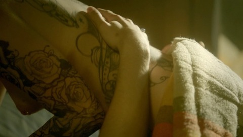 Madeline Brewer in Hemlock Grove (2013-2015) Breasts Breasts Flower Tattoo 743524