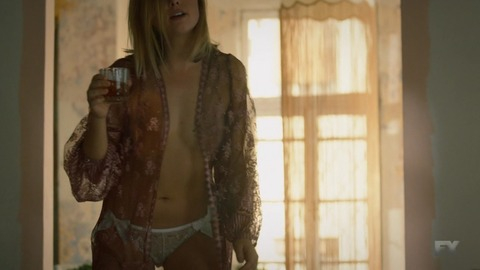 Ruth Kearney in Tyrant (2014-2016) Sexy Underwear Blonde Holding Glass 745232
