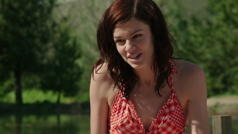 Sexiest Mary Scenes. Bikini, Sexy, checkered bikini top, outdoors. 750196