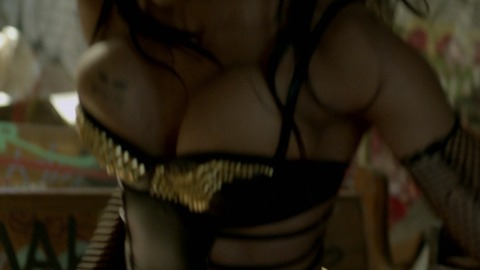 Ayisha Issa in Brick Mansions (2014) Sexy Big Breasts Black Fishnets 749247
