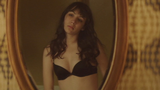 Sexiest Ava Scenes. Underwear, black bra, lights around mirror. 789874