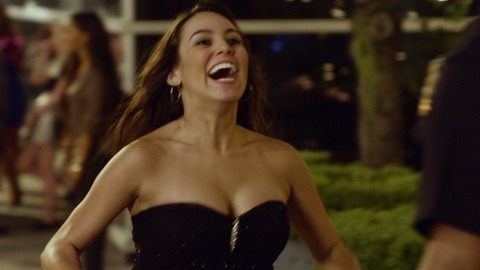 Rebecca Galarza in Let's Be Cops (2014) Sexy Black Dress Brunette 753566