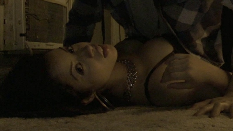 Hottest Catherine Toribio Scene in Paranormal Activity: The Marked Ones. Underwear, SFW, black bra. 755972