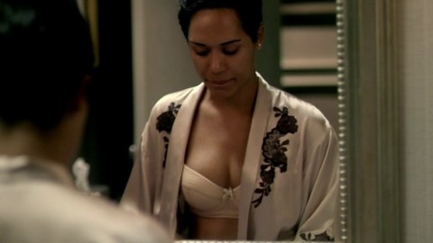 Grace Byers in Empire (2015-2020) Sexy Underwear Bathroom Open Robe 778103