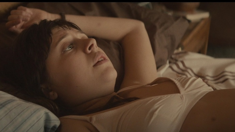 Sexiest Bel Powley Scene in The Diary of a Teenage Girl. Underwear, girl laying in bed, white bra. 781285