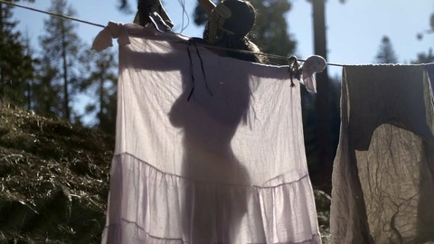 Hottest Alanna Forte Scene in Little Red Riding Hood. Sexy, breast silhouette, clothes line. 757622