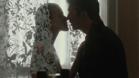 Kim Cloutier in The Cobbler (2014) Sexy Cleavage Couple Kissing 759901
