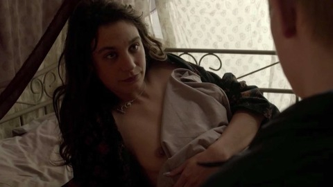 Sarah-Jane Sauvegrain Naked as Alexia. Breasts, bed, brunette. 760575