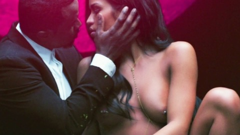 Cassie Ventura in "3 AM" Sean John Fragrance Commercial Breasts Black Black Hair 763463