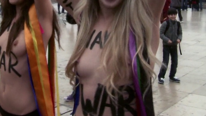 Alexandra 'Sasha' Schevchenko Nude in I am Femen. Breasts, blonde, body paint. 769660