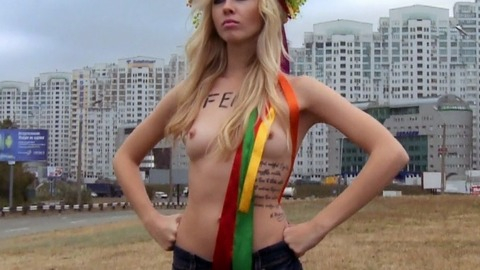 Alexandra 'Sasha' Schevchenko in I am Femen (2014) Breasts Blonde Body Paint 769661