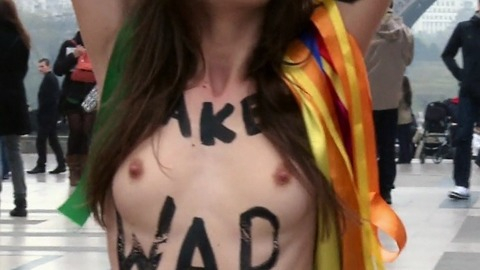 Oxana Shachko in I am Femen (2014) Breasts Blonde Body Paint 769668