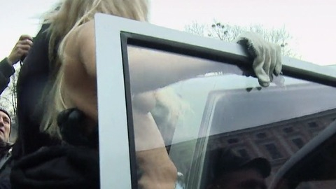 Inna Shevchenko Nude in I am Femen. Breasts, blonde, forced into car. 769690