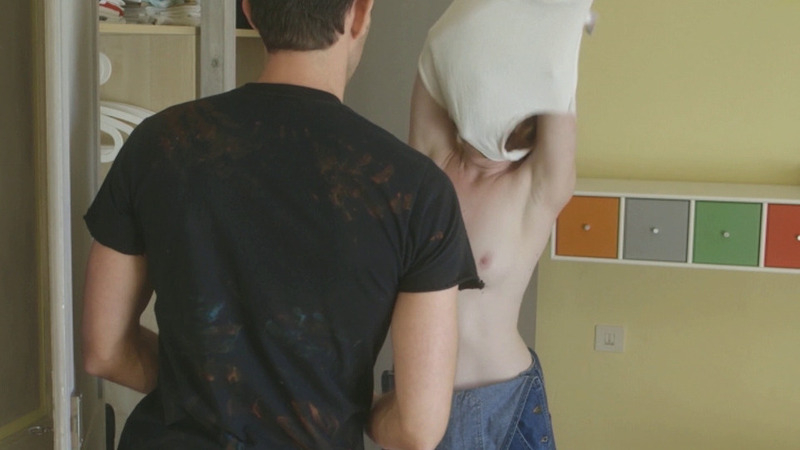 Caroline from Wasp Naked. Breasts, Sexy, clothed man watching, left breast. 786845
