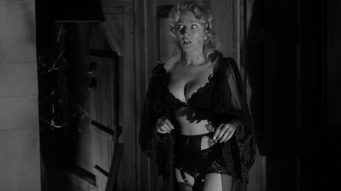 Carol Ohmart in Spider Baby (1967) Underwear Big Breasts Black And White 771783