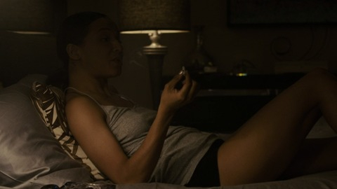 Hottest Tomica Scenes. Sexy, Underwear, gray tank top, laying in bed. 781431