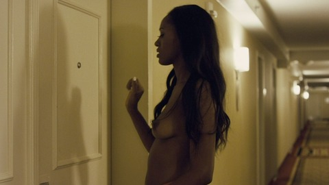 Asia'H Epperson Naked in Straight Outta Compton. Breasts, hotel hallway, knocking on door. 781441