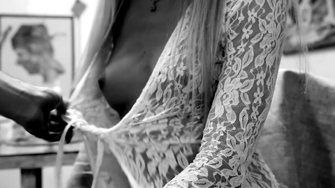 Svetlana Chanel in Painter and Model Breasts Black And White Blonde 775733