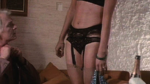 The Sinful Bed's Sexiest Scenes with Gabriele Heine. Underwear, black bra and panties, brunette. 776418