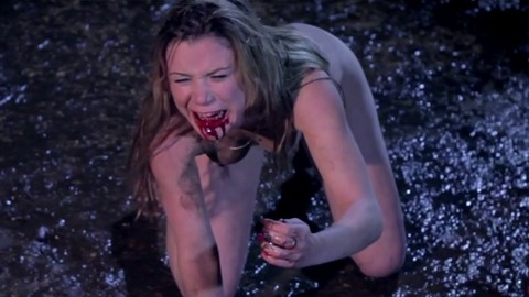 Rosie Pearson in Crying Wolf (2015) Breasts Bloody Mouth Breast In Open Shirt 780481