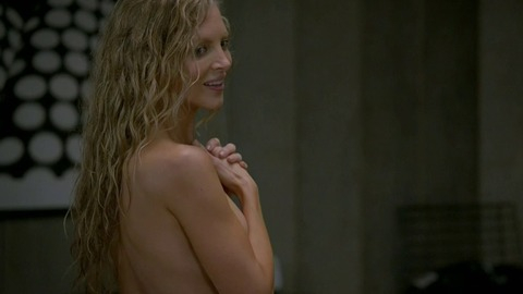 Heather Williams in Satisfaction (2014-2015) Sexy Arm Covering Breasts Back Exposed 779682