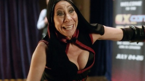 Mindy Sterling in Con Man (2015-2017) Sexy Black And Red Corset Black Hood 780664