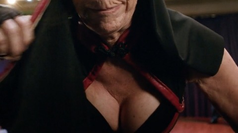 Mindy Sterling in Con Man (2015-2017) Sexy Black And Red Corset Black Hood 780665