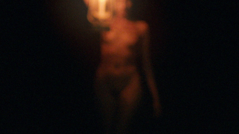 Klara Blanc Nude as N/A. Breasts, Bush, carrying a lantern, dark. 783746