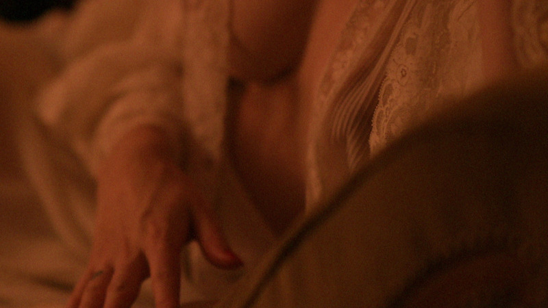 Sexiest Audrey Elyksir Scene in La Fille Feuille. Sexy, lying on couch, open robe. 783739