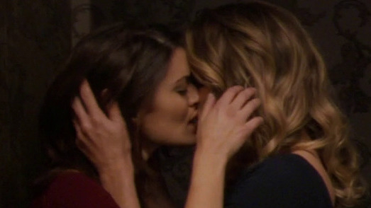 Sexiest Scenes of Izzy Silvia from You Me Her. Lesbian, against wall, blonde. 785915